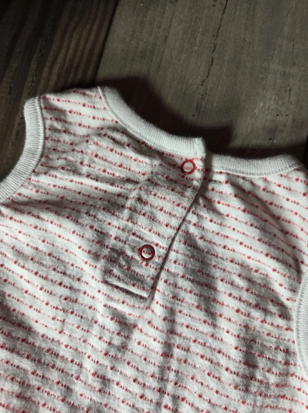 Baby Girl Red‑Striped Top & Navy Shorts Set – Size 12m / 6–12m